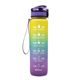 1L Tritan Water Bottle Purple blue yellow gradient